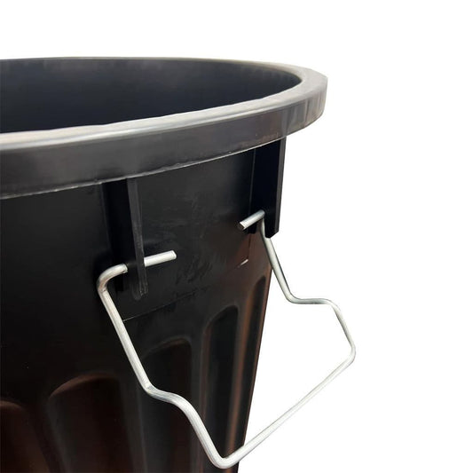 100L Black Home Kitchen Outdoor Animal Feed Dustbin With Strong Metal Clip Lid