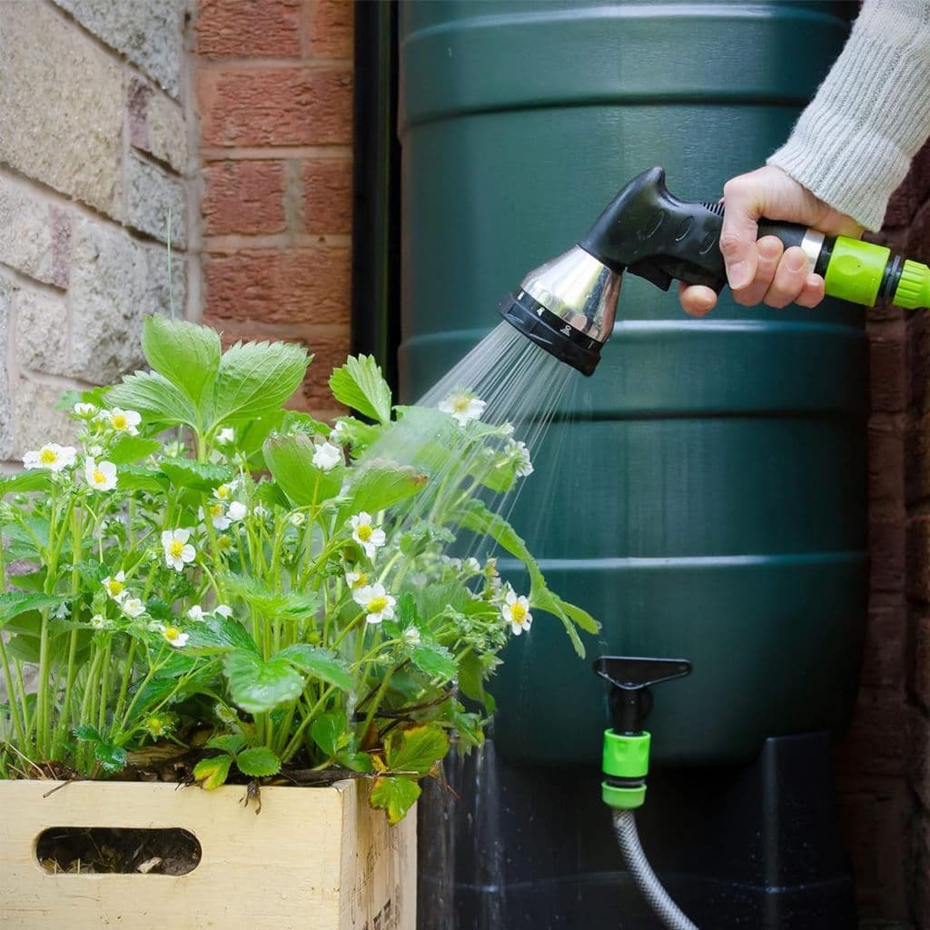 100L Slimline Garden Water Butt Set Including Tap with Stand and Filler Kit