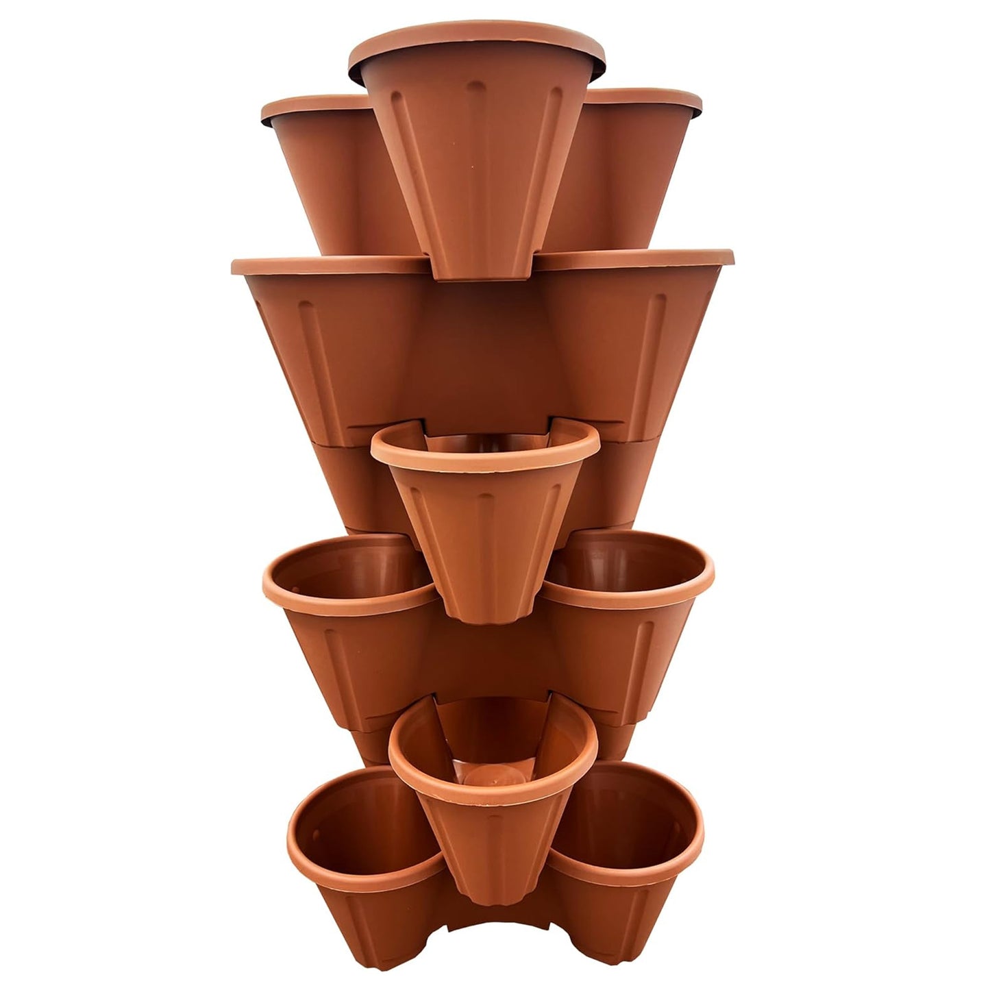 Strawberry Tri-Pot Stacking Planters For Flowers & Plants