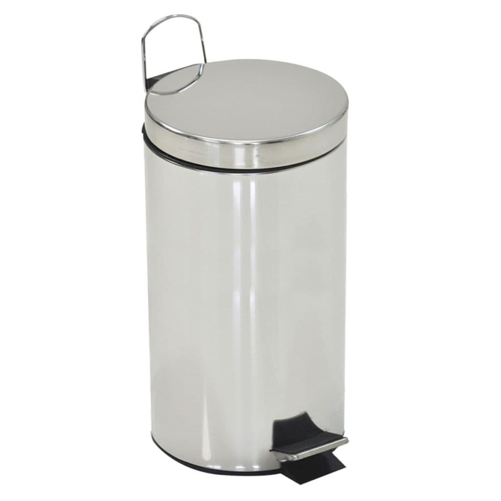 30L Stainless Steel Slim Indoor Kitchen Bin With Handle & Inner Bin