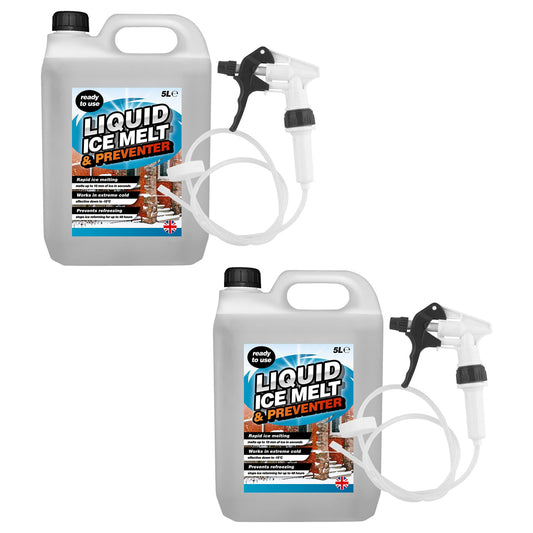 5L Rapid Liquid Ice Melt & Preventer with Long Hose Trigger Effective Down to -15 Degrees Celsius