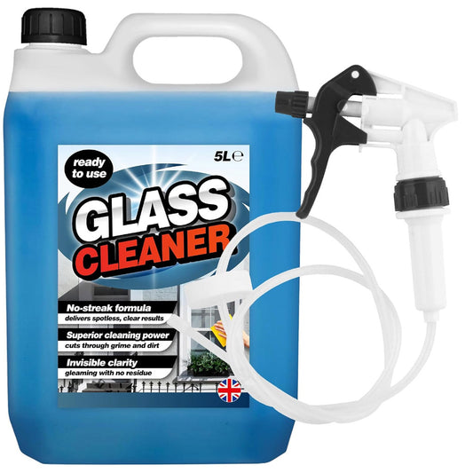 5 Litre Glass & Window Cleaner With Convenient Long Hose Trigger