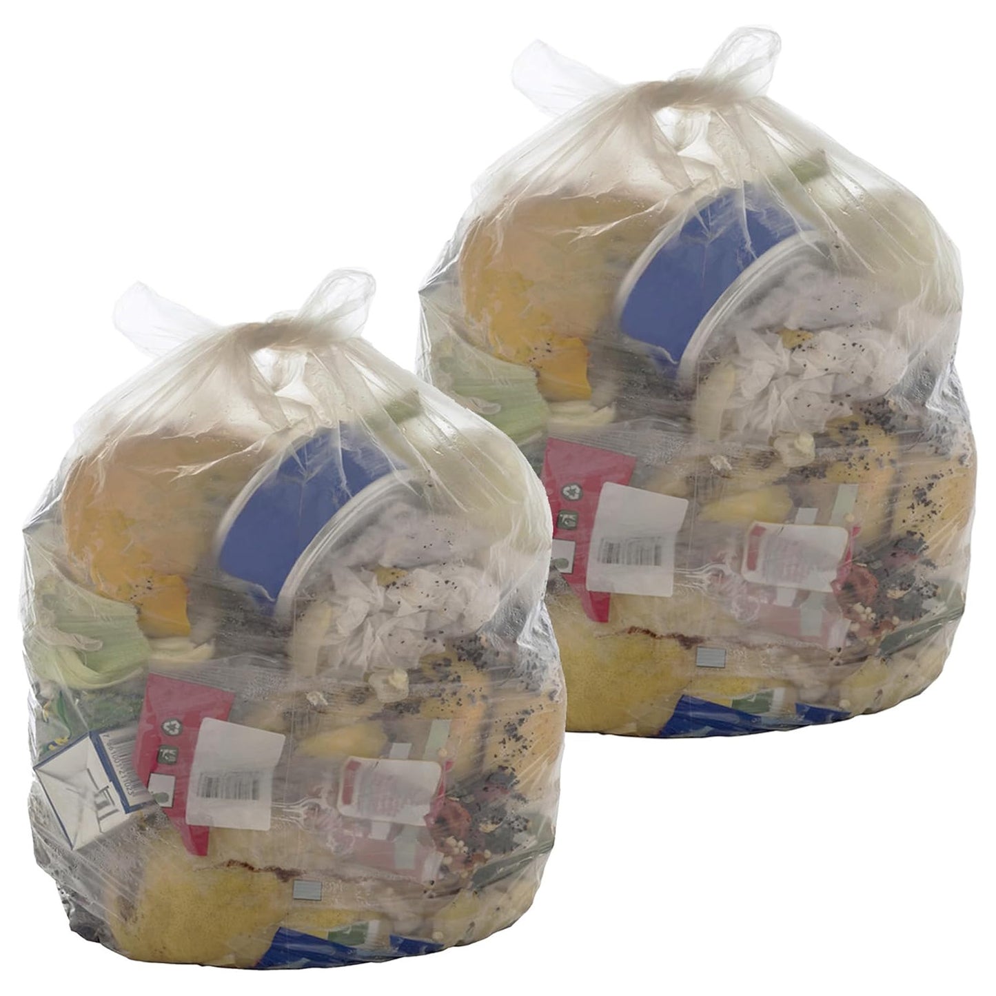 Clear Transparent Plastic Bin Bags 90L Refuse Sacks