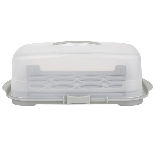 Clear Plastic Cake/Cupcake Caddy Storage Container With Lids & Carry Handles