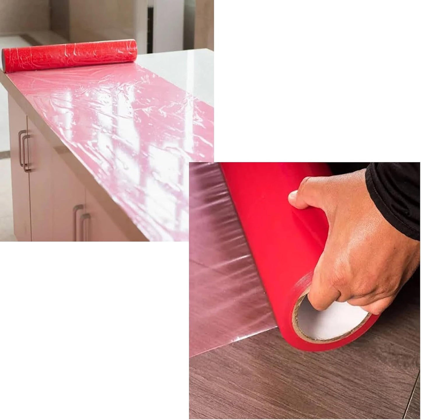 Hard Surface & Floor Protector Film Semi-Adhesive Hard Floor Protection DIY Dust Sheet