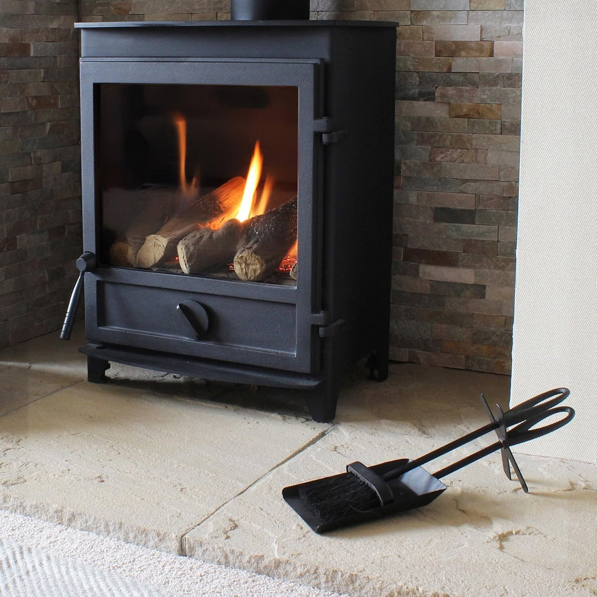 Fireside Ash Brush & Shovel Set Durable Fireplace, Stove & BBQ Cleaner