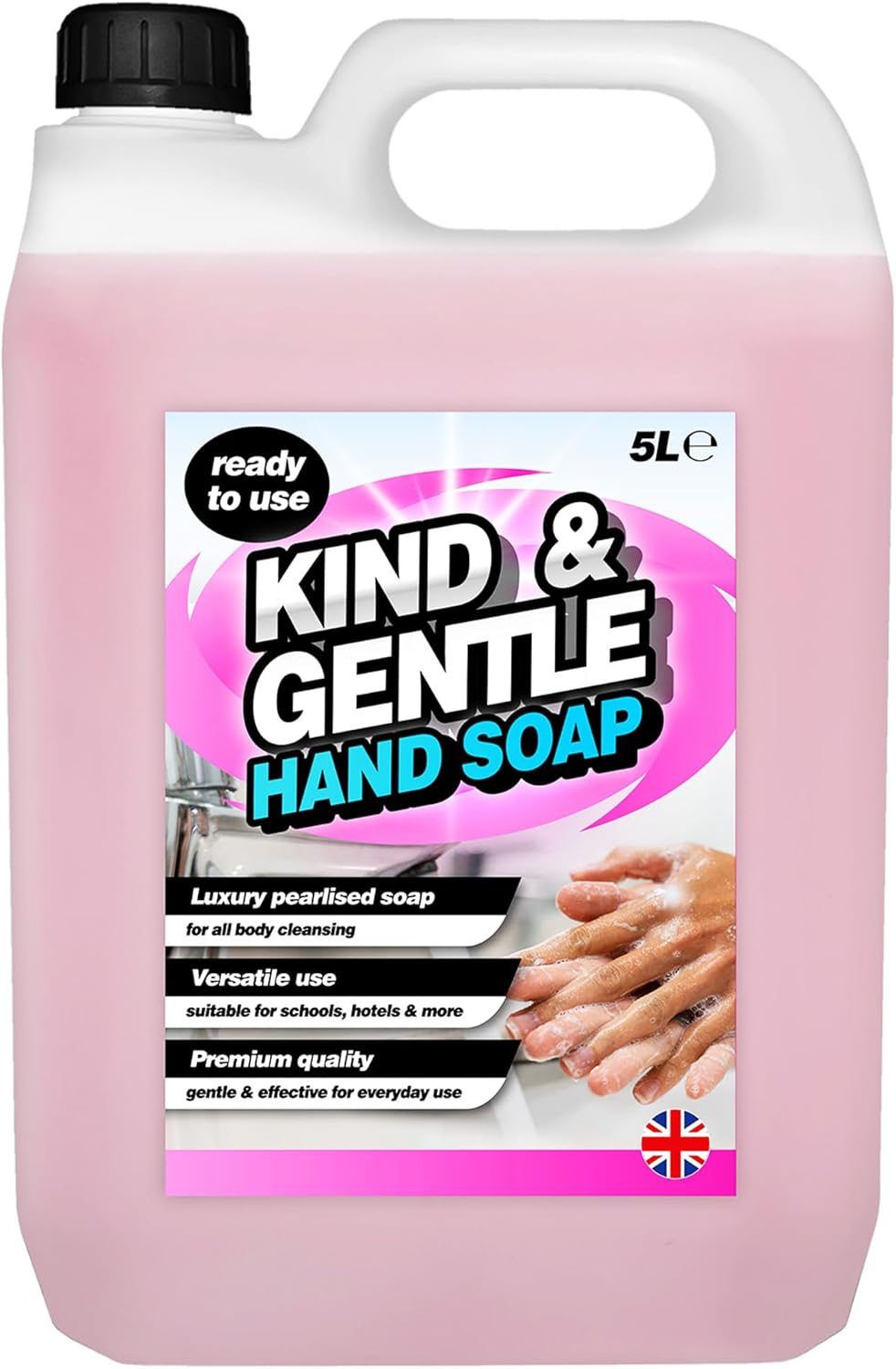 5 Litre Pink Pearlised Kind & Gentle Luxury Hand Soap For Office, Home, Restaurants & Commercial Washrooms