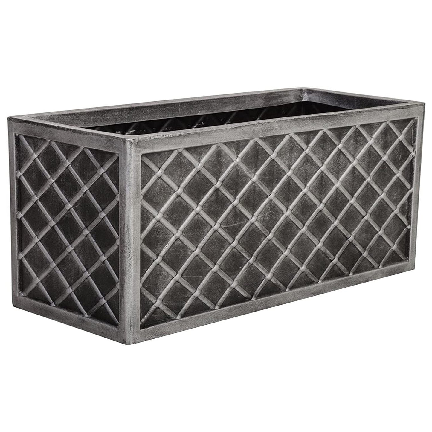70cm Grey Lazio Stylish Grey Pewter Trough Garden Summer Planter