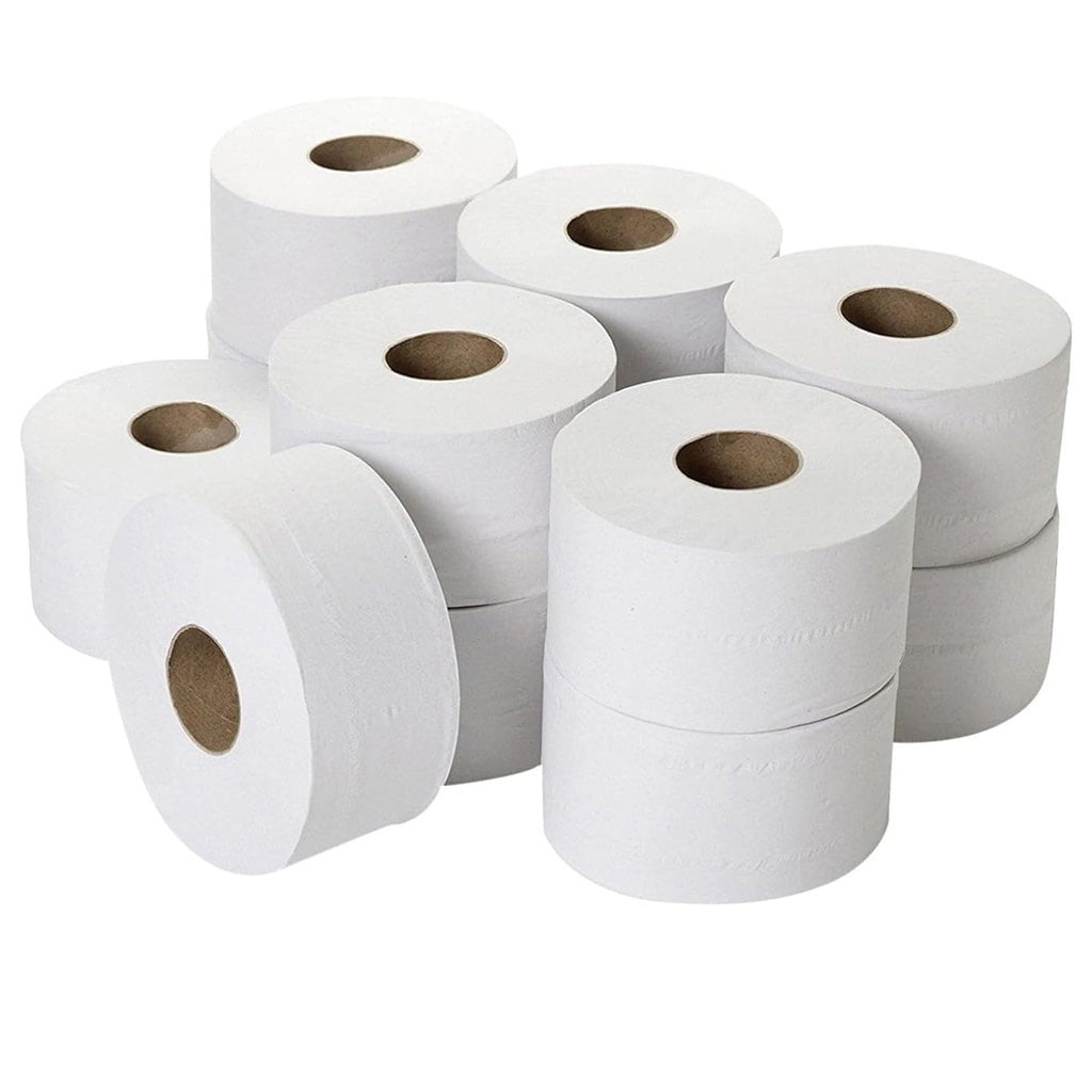 2 Ply Mini White Jumbo Toilet Rolls For Home, Shops & Work Places