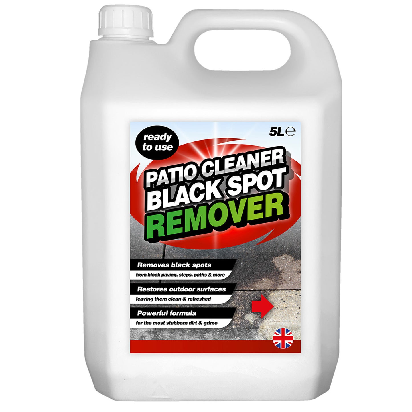 5L Black Spot Remover & Eliminator Ideal For Patios & Block Paving