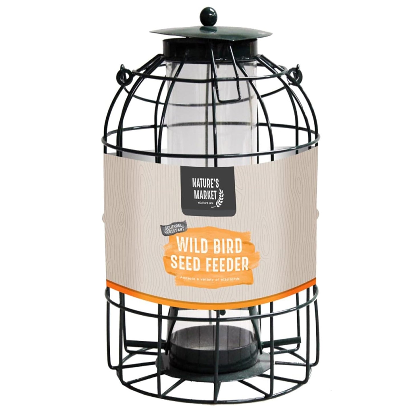 Metal Hanging Fat Ball, Nut & Seed Feeder With Bird Cage