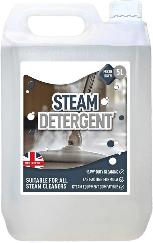 5 Litres Steam Detergent Fresh Linen Scent For Steam Mops & Cleaners Ideal For Floors, Tiles, Glass & Washable Hard Surfaces