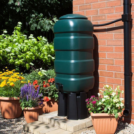 100L Slimline Garden Water Butt Set Including Tap with Stand and Filler Kit