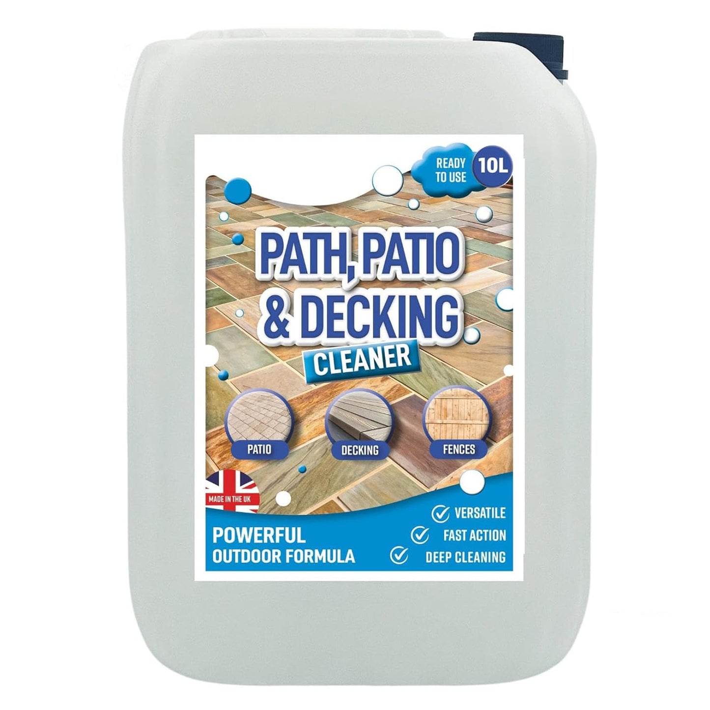 10L Patio & Decking Cleaner Removes Dirt, Grime & Stains With 1.5 Litre Hand Sprayer