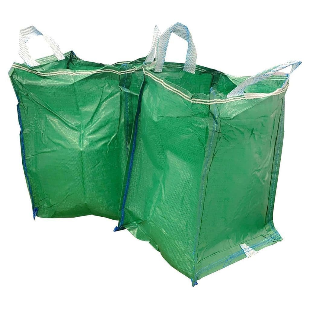 120L Green Reusable Heavy Duty Garden Waste Sacks With Looped Handles