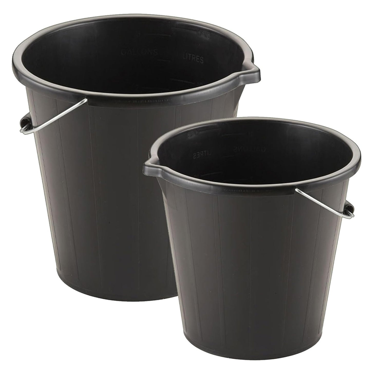 14 Litre Black Plastic Water Storage Cement Mixing Buckets