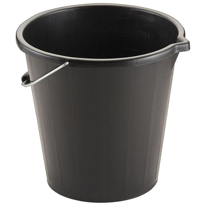 14 Litre Black Plastic Water Storage Cement Mixing Buckets