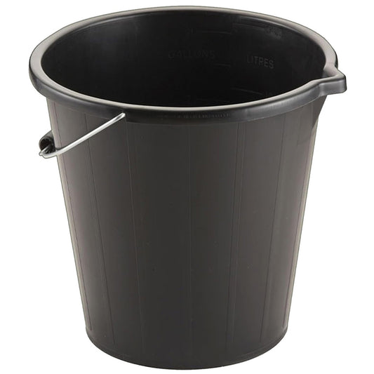 14 Litre Black Plastic Water Storage Cement Mixing Buckets