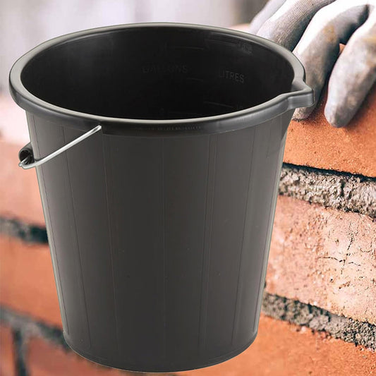 14 Litre Black Plastic Water Storage Cement Mixing Buckets