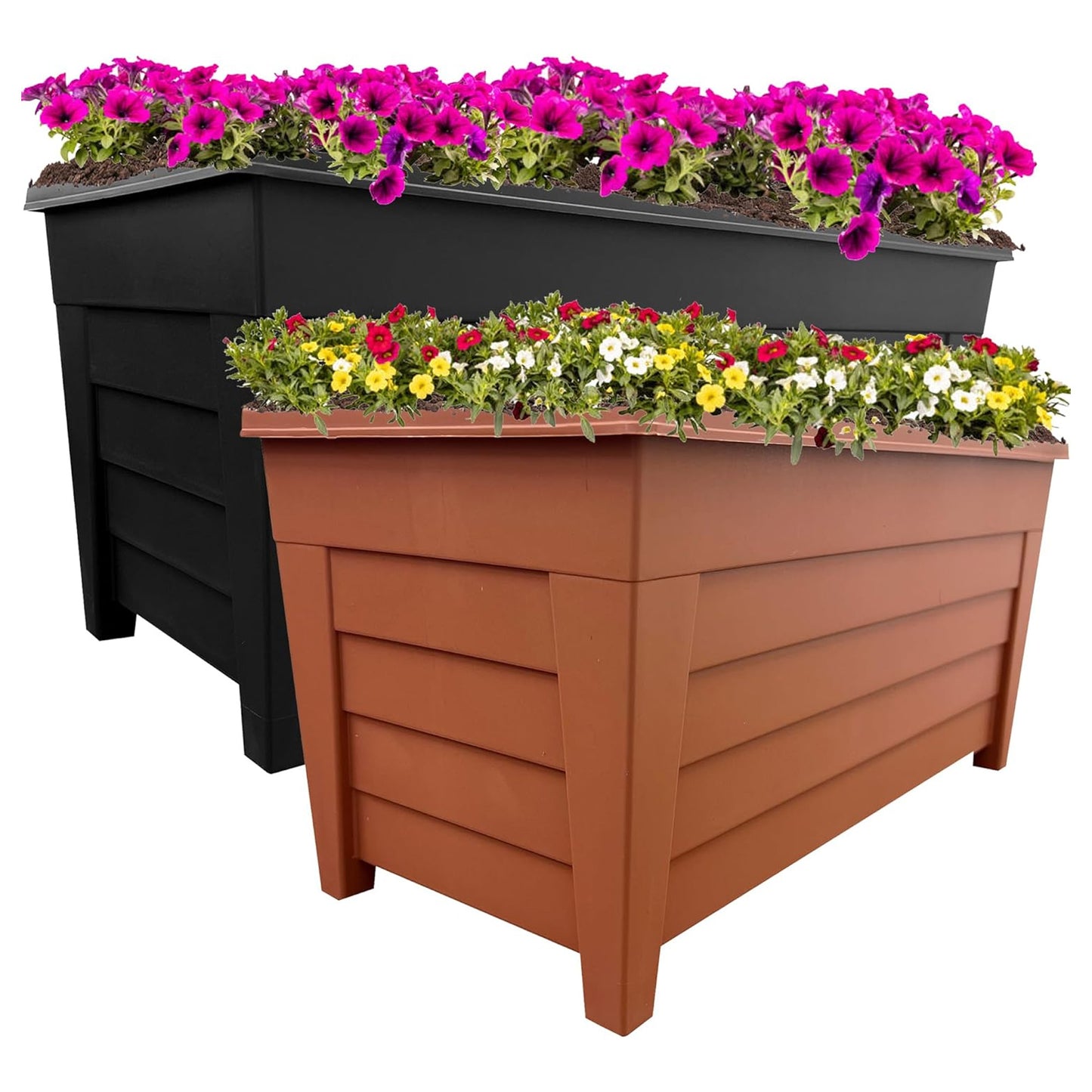 Large Grosvenor Trough 55cm Terracotta or Black Long Flower Planter