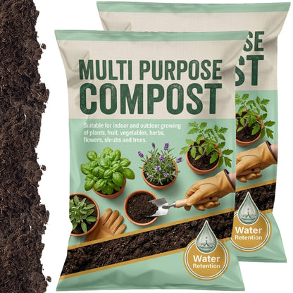 Multi-Purpose Compost With Nutrient Enhanced Formula & Wetting Agent Ideal For Garden