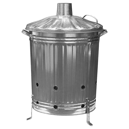 90L Galvanized Metal Heavy Duty Fire Burning Incinerators With Lid & Handles