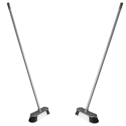Metallic Grey 3pcs Indoor Sweeping Broom With Metal Handle
