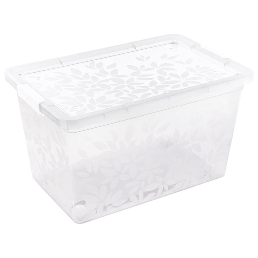 Elegant Jasmine Leaves Plastic Storage Containers With Clip Locked Lids For Bedrooms