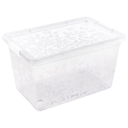 Elegant Jasmine Leaves Plastic Storage Containers With Clip Locked Lids For Bedrooms