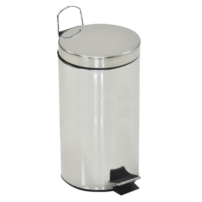 30L Stainless Steel Slim Indoor Kitchen Bin With Handle & Inner Bin
