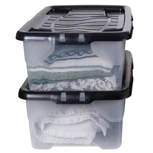 2 Pack 30L Underbed Storage Boxes with Lids Stackable Storage Boxes