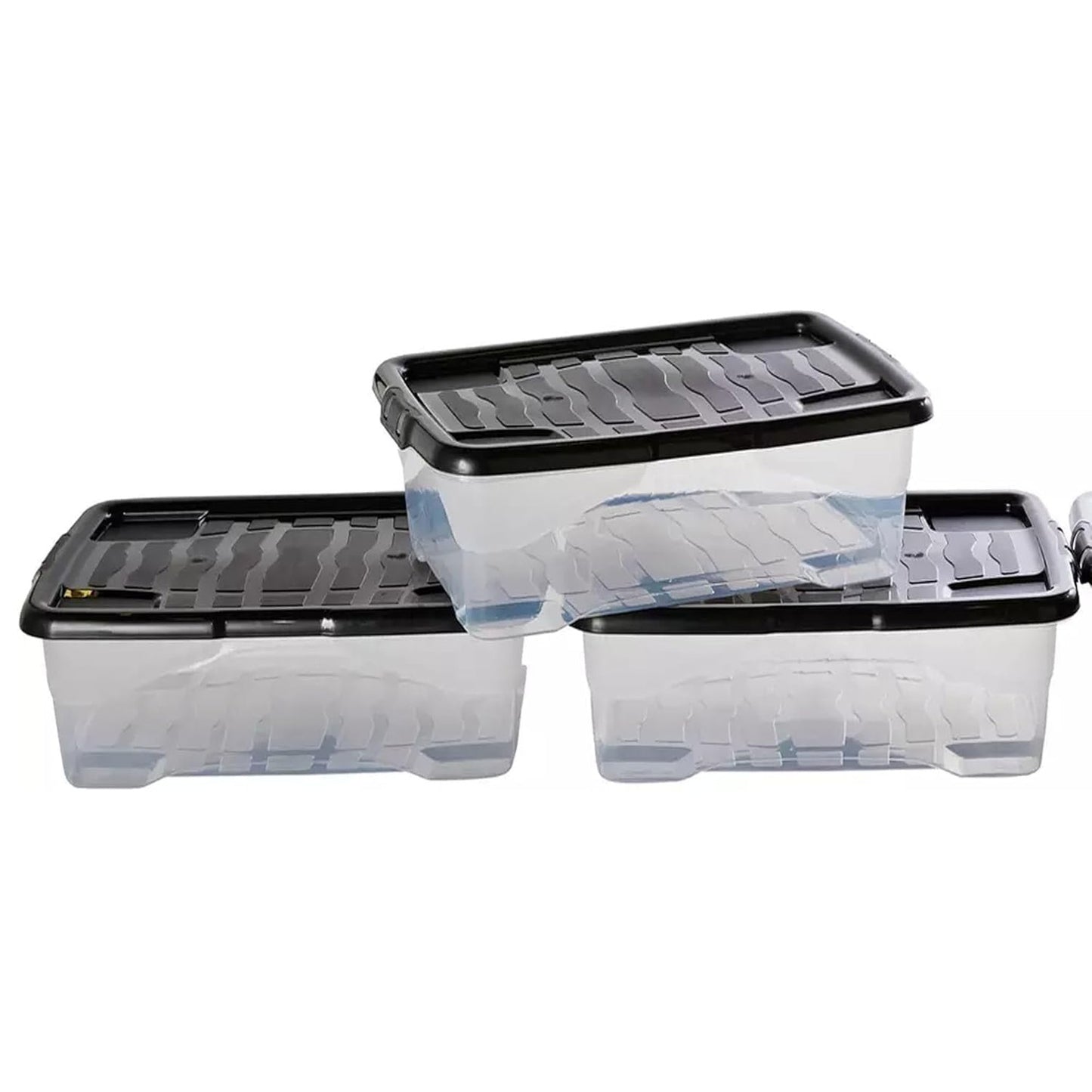 2 Pack 30L Underbed Storage Boxes with Lids Stackable Storage Boxes