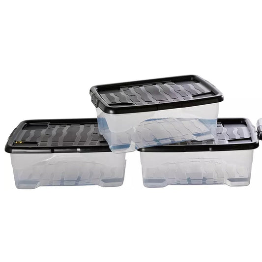 2 Pack 30L Underbed Storage Boxes with Lids Stackable Storage Boxes