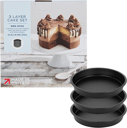 3 Layer Rainbow Cake Set Three Layers of Moist, Fluffy Cake