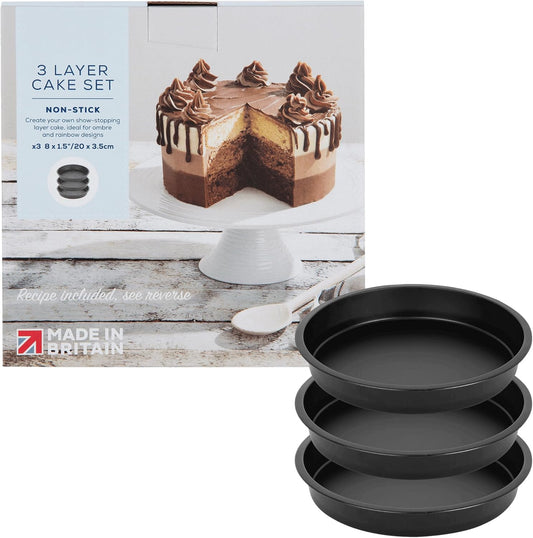 3 Layer Rainbow Cake Set Three Layers of Moist, Fluffy Cake