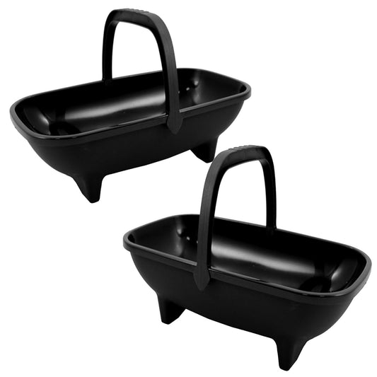Garden Trug 53cm Black Plastic Basket Plant Pot With Handle