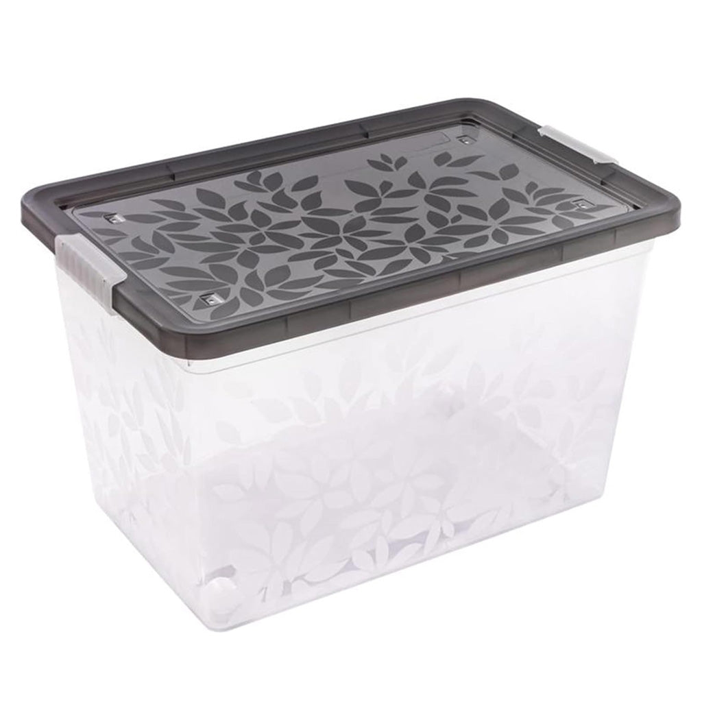 Elegant Jasmine Leaves Plastic Storage Containers With Clip Locked Lids For Bedrooms