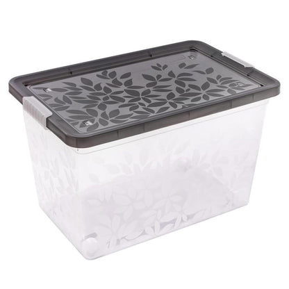 Elegant Jasmine Leaves Plastic Storage Containers With Clip Locked Lids For Bedrooms