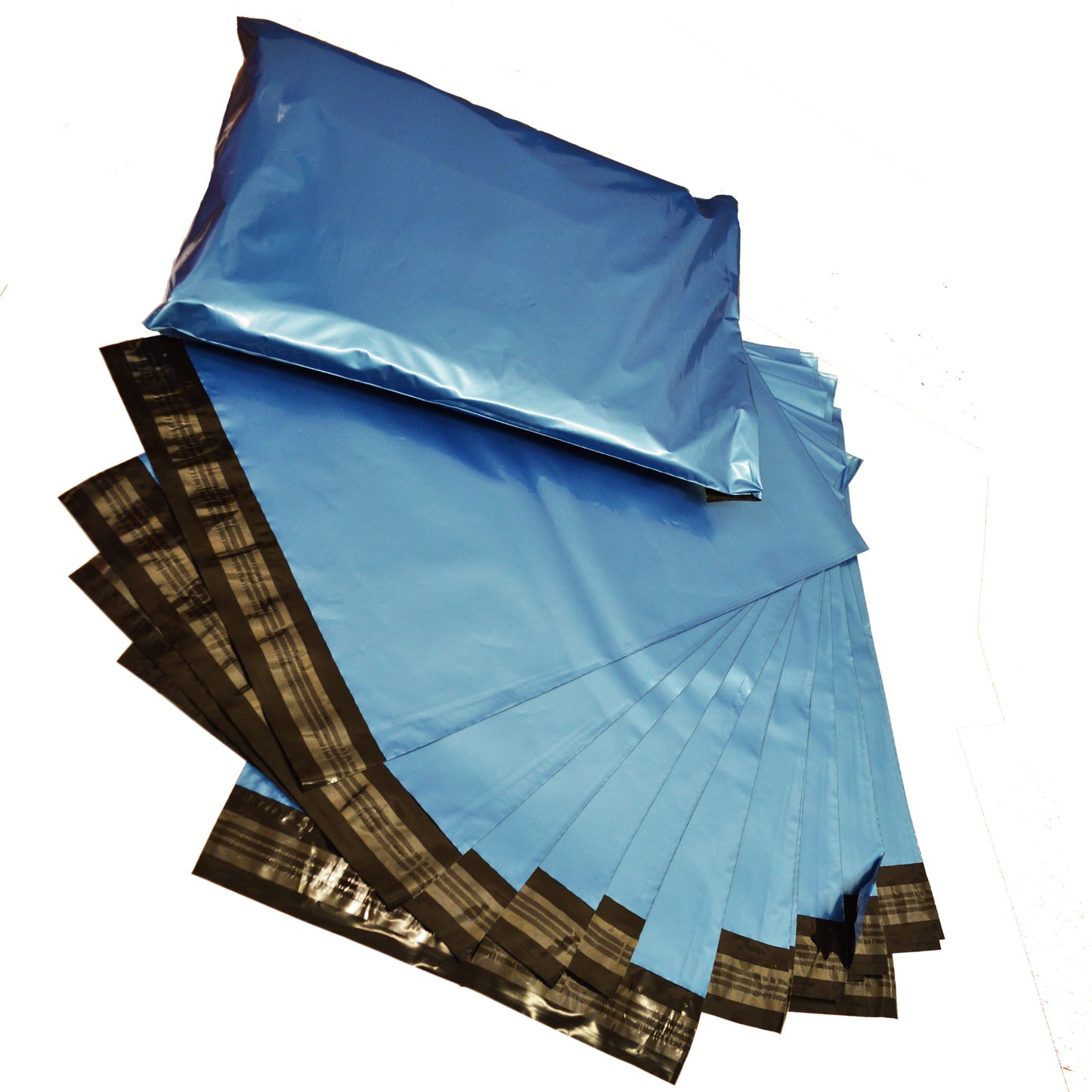 8.5x14" (216x350mm) Blue Metallic Strong Plastic Postage Poly Mailing Bags Medium