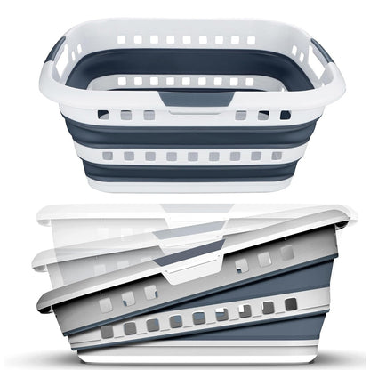 Space Saving Pop Up 45L Collapsible Laundry Basket Portable Washing Tub