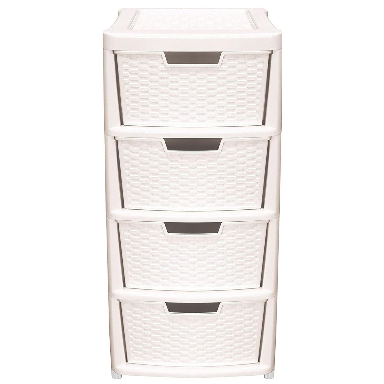 Cream Rattan 4 Drawer Plastic Storage Modular Tower Unit – Storm ...