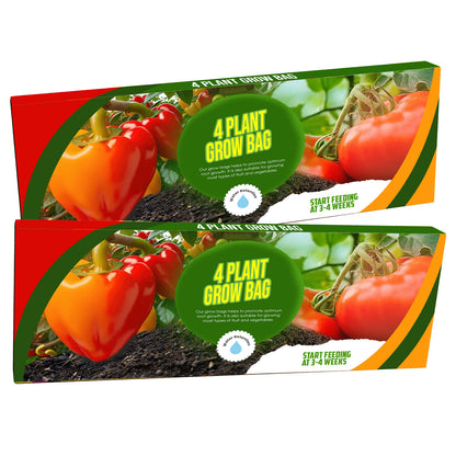 4 Plant Grow Bags With Balanced Nutrients & Water Retention