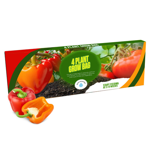 4 Plant Grow Bags With Balanced Nutrients & Water Retention
