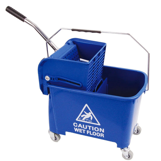20L Strong Kentucky Mop Dual-Bucket & Wringer System With Durable Wheels & Carrying Handle