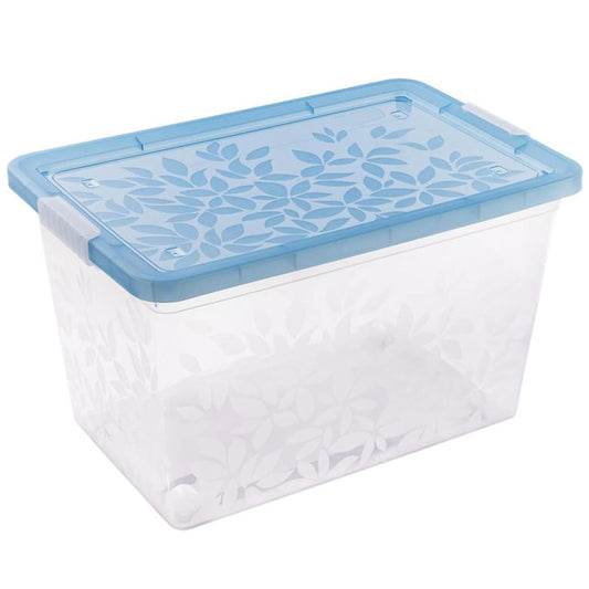Elegant Jasmine Leaves Plastic Storage Containers With Clip Locked Lids For Bedrooms