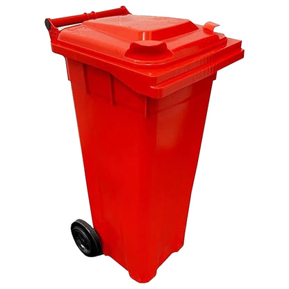 140L Compact Sized Waste Recycling Wheelie Bins With Strong Rubber Wheels & Lids