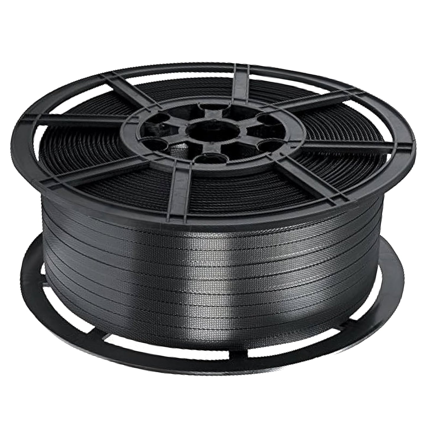 Black Pallet Strapping 12mm Wide 1000 Metres Per Coil 310kg Brake/Strength
