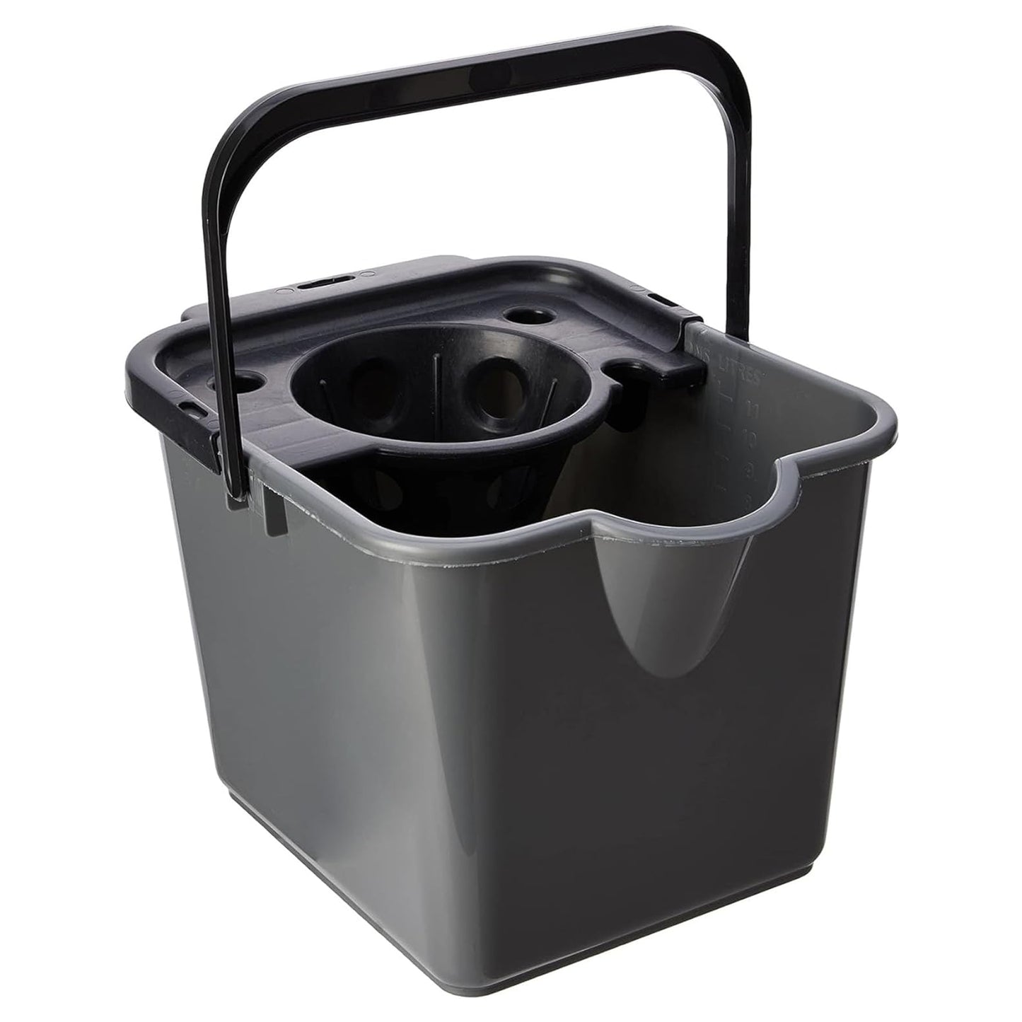 12L Plastic Mop Bucket Only With Wringer Coloured Buckets With Lip For Easy Pouring