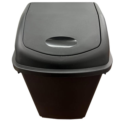 50L Black Swing Bin Waste Rubbish Recycling Flip Top Dustbin