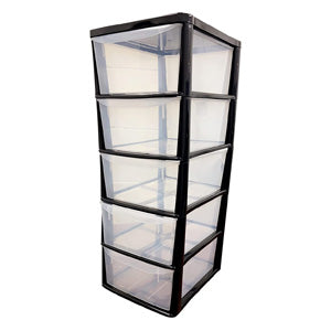 5 Plastic Storage Drawers Large Tall Tower Units for Home & Office